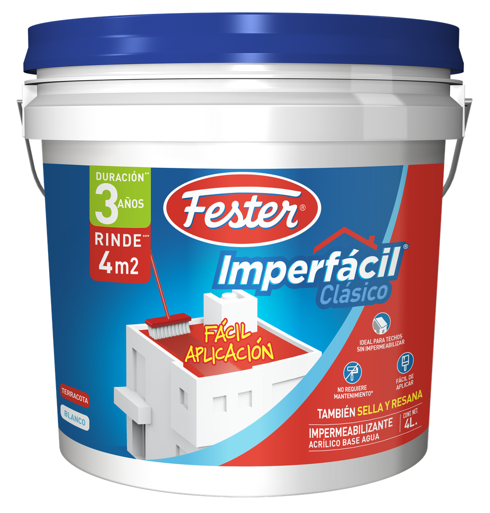 Fester Imperfacil Clasico 3 Años Rojo Bote 4 L Fester 